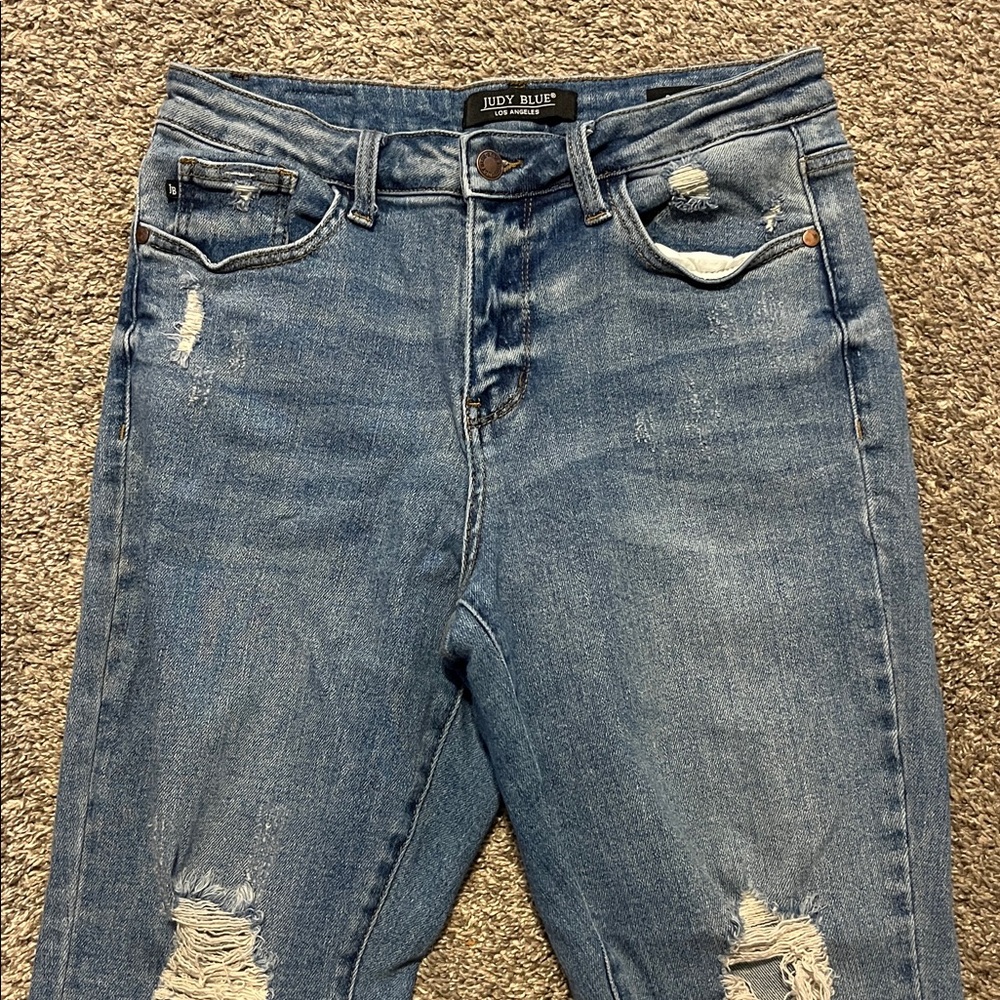 Judy Blue Women’s Boyfriend Fit High Rise Distressed Jeans Size 9/29 - Picture 3 of 7